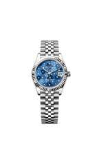 Rolex Stainless Steel Datejust - 31mm - Azzurro blue, floral motif Diamond Dial - Jubilee