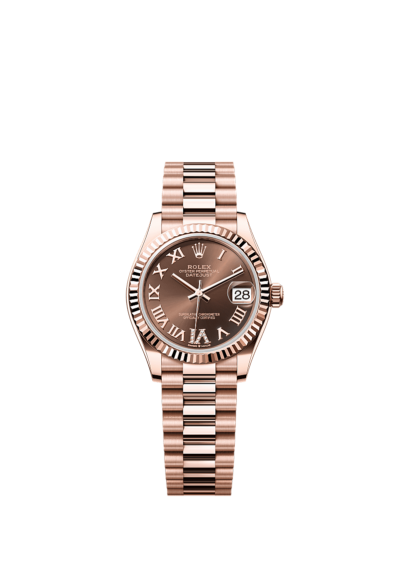 Rolex Rose Gold Datejust - 31mm - Chocolate Diamond Dial - President