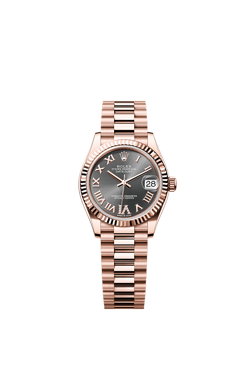 Rolex Rose Gold Datejust - 31mm - Slate Diamond Dial - President