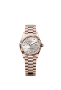 Rolex Rose Gold Datejust - 31mm - Silver Diamond Dial - President