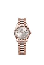 Rolex Rose Gold Datejust - 31mm - Silver Diamond Dial - President