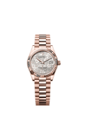 Rolex Rose Gold Datejust - 31mm - Silver, floral motif Diamond Dial - President