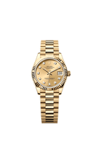 Rolex Yellow Gold Datejust - 31mm - Champagne-colour Diamond Dial - President