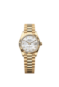 Rolex Yellow Gold Datejust - 31mm - White mother-of-pearl Diamond Dial - President