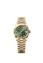 Rolex Yellow Gold Datejust - 31mm - Olive green Diamond Dial - President