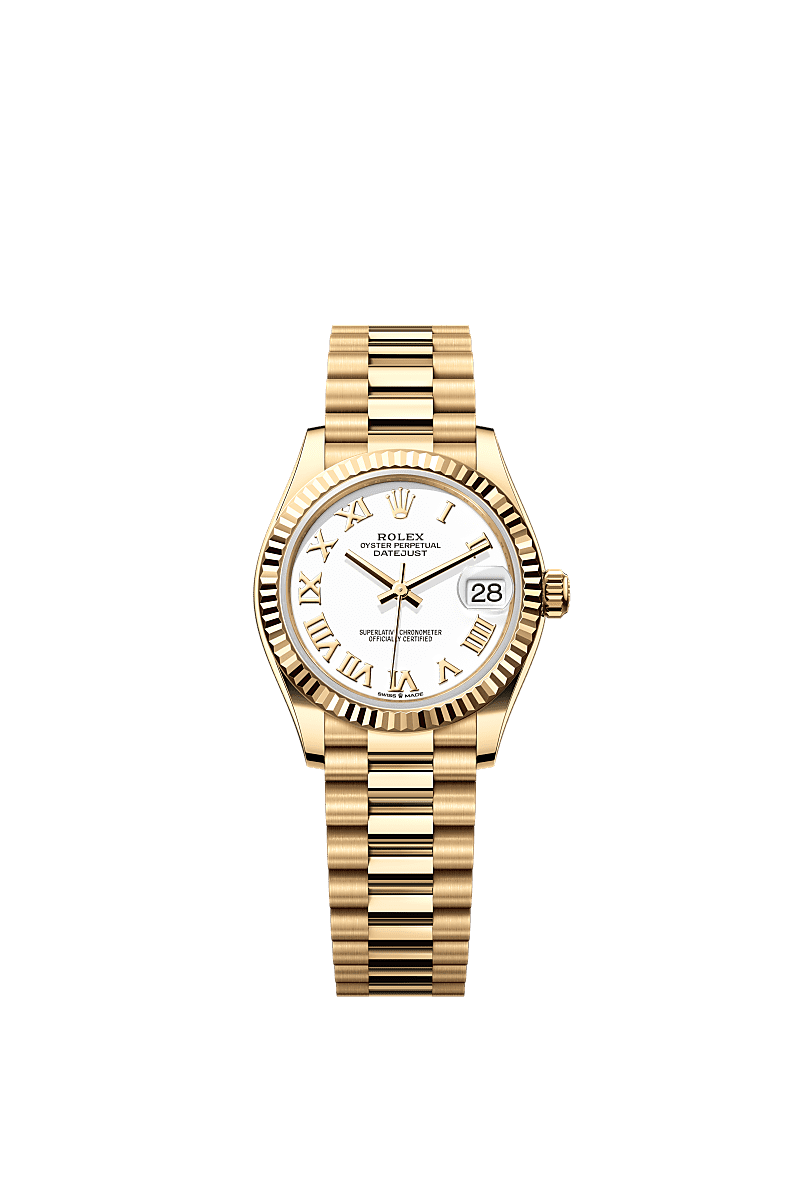 Rolex Yellow Gold Datejust - 31mm - White - President