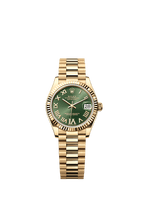 Rolex Yellow Gold Datejust - 31mm - Olive green Diamond Dial - President