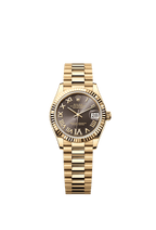 Rolex Yellow Gold Datejust - 31mm - Dark grey Diamond Dial - President