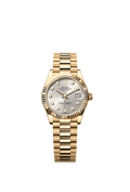 Rolex Yellow Gold Datejust - 31mm - Silver Diamond Dial - President