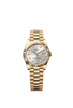 Rolex Yellow Gold Datejust - 31mm - Silver Diamond Dial - President