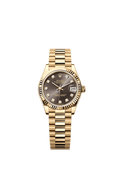 Rolex Yellow Gold Datejust - 31mm - Dark grey Diamond Dial - President