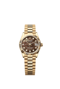 Rolex Yellow Gold Datejust - 31mm - Black mother-of-pearl Diamond Dial - President