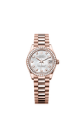 Rolex Rose Gold Datejust - 31mm - White mother-of-pearl Diamond Dial - President