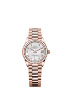 Rolex Rose Gold Datejust - 31mm - White mother-of-pearl Diamond Dial - President