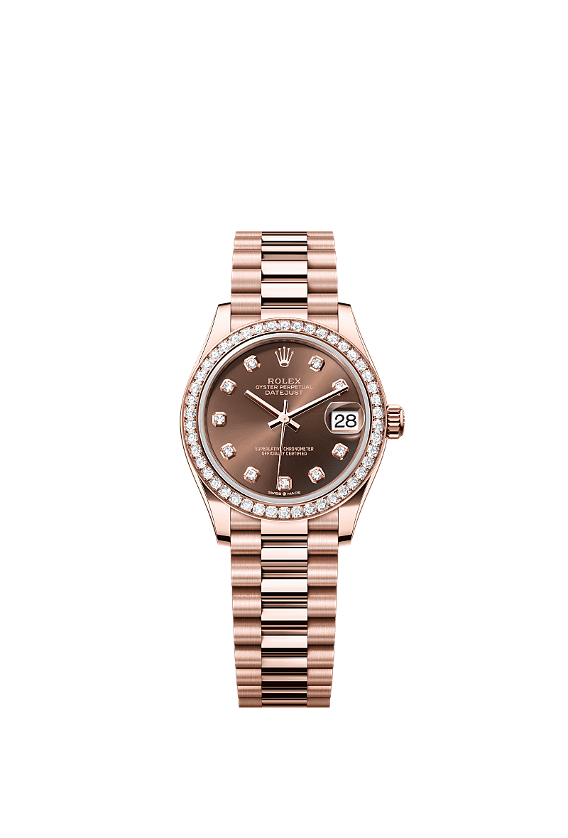 Rolex Rose Gold Datejust - 31mm - Chocolate Diamond Dial - President
