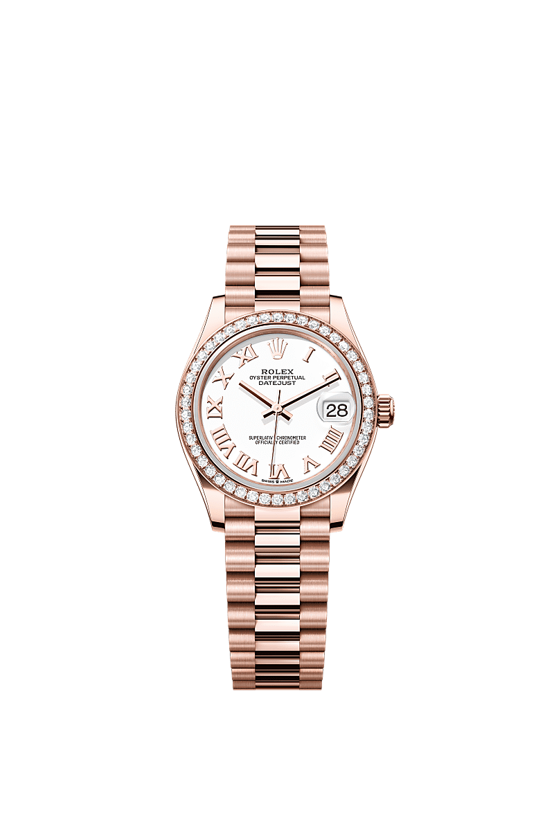 Rolex Rose Gold Datejust - 31mm - White - President