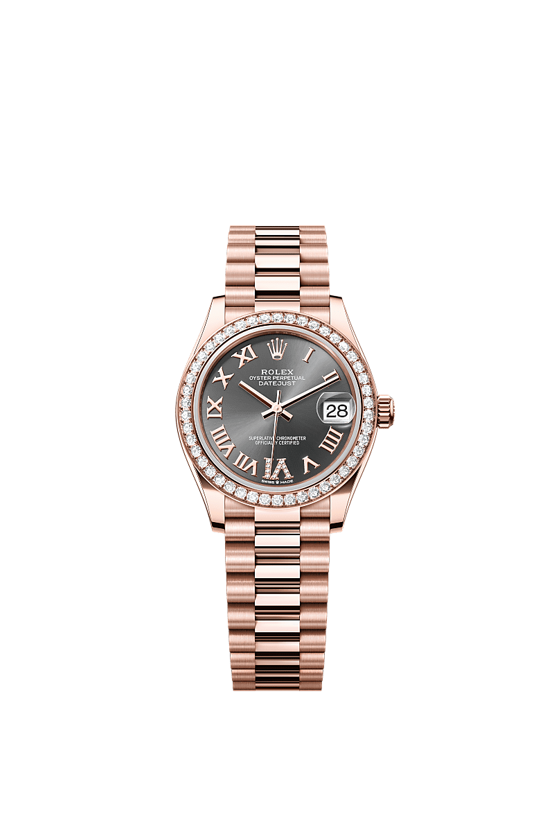 Rolex Rose Gold Datejust - 31mm - Slate Diamond Dial - President