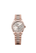 Rolex Rose Gold Datejust - 31mm - Silver Diamond Dial - President