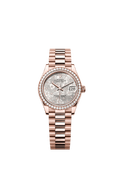 Rolex Rose Gold Datejust - 31mm - Silver, floral motif Diamond Dial - President