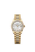 Rolex Yellow Gold Datejust - 31mm - White mother-of-pearl Diamond Dial - President