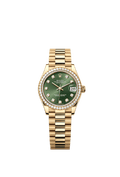 Rolex Yellow Gold Datejust - 31mm - Olive green Diamond Dial - President