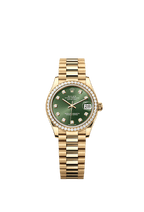 Rolex Yellow Gold Datejust - 31mm - Olive green Diamond Dial - President