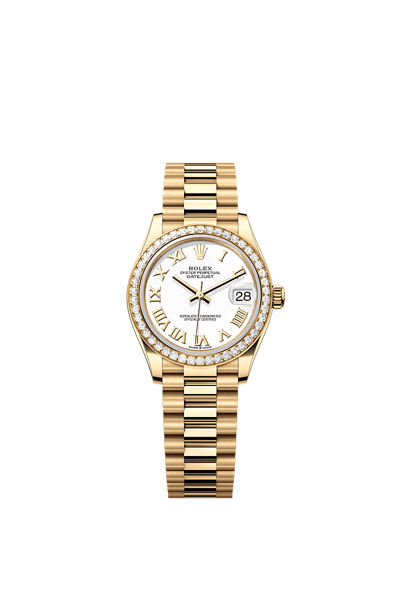 Rolex Yellow Gold Datejust - 31mm - White - President