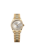 Rolex Yellow Gold Datejust - 31mm - Silver Diamond Dial - President