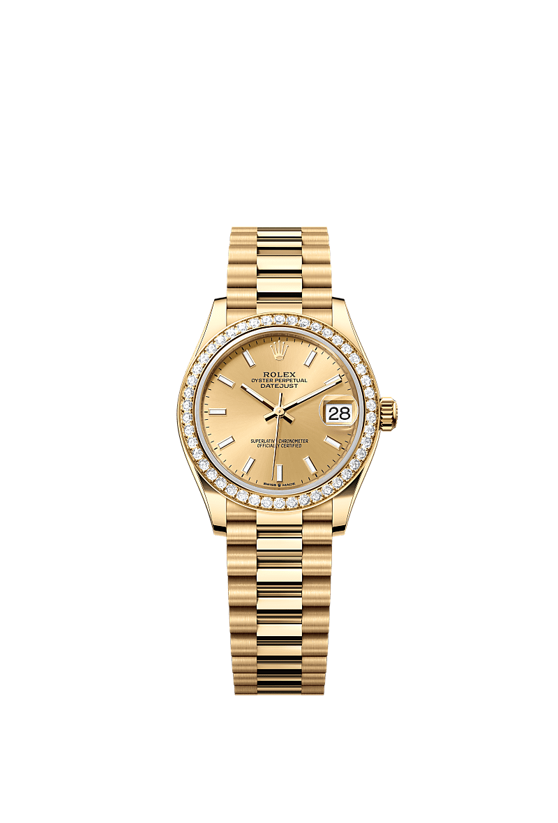 Rolex Yellow Gold Datejust - 31mm - Champagne-colour - President