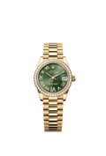 Rolex Yellow Gold Datejust - 31mm - Olive green Diamond Dial - President