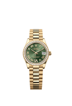 Rolex Yellow Gold Datejust - 31mm - Olive green Diamond Dial - President