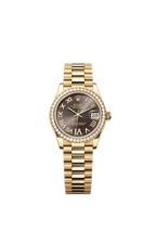 Rolex Yellow Gold Datejust - 31mm - Dark grey Diamond Dial - President