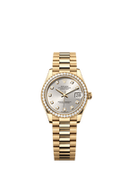 Rolex Yellow Gold Datejust - 31mm - Silver Diamond Dial - President