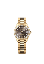 Rolex Yellow Gold Datejust - 31mm - Dark grey Diamond Dial - President