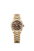 Rolex Yellow Gold Datejust - 31mm - Black mother-of-pearl Diamond Dial - President