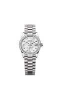 Rolex White Gold Datejust - 31mm - White mother-of-pearl Diamond Dial