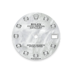 Rolex White Gold Datejust - 31mm - White mother-of-pearl Diamond Dial