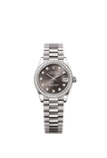Rolex White Gold Datejust - 31mm - Dark grey Diamond Dial - President