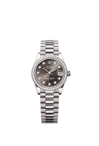 Rolex White Gold Datejust - 31mm - Dark grey Diamond Dial - President