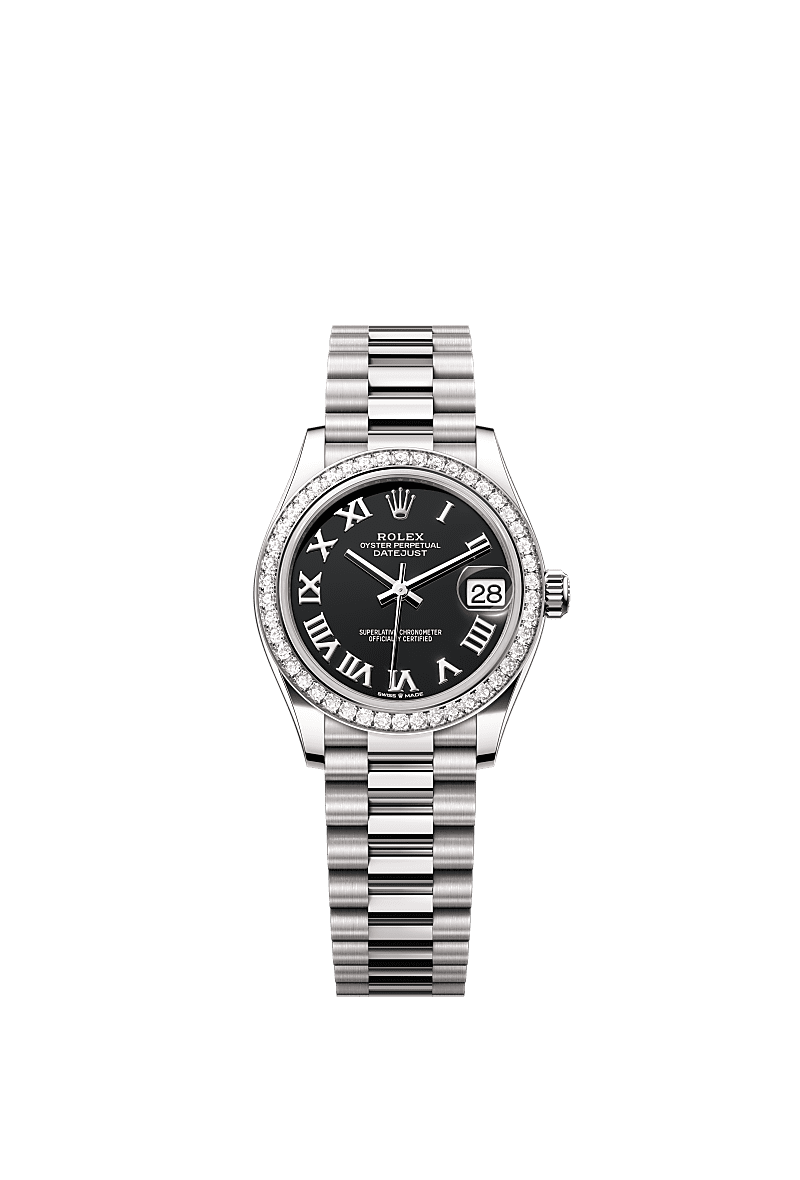 Rolex White Gold Datejust - 31mm - Bright black