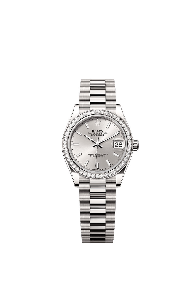 Rolex White Gold Datejust - 31mm - Silver