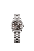 Rolex White Gold Datejust - 31mm - Dark grey - President