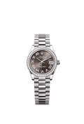 Rolex White Gold Datejust - 31mm - Dark grey - President