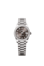 Rolex White Gold Datejust - 31mm - Dark grey - President