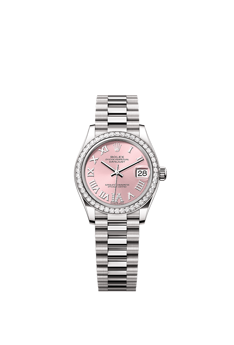 Rolex White Gold Datejust - 31mm - Pink Diamond Dial - President