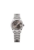 Rolex White Gold Datejust - 31mm - Dark grey Diamond Dial - President
