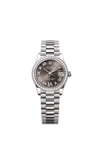 Rolex White Gold Datejust - 31mm - Dark grey Diamond Dial - President