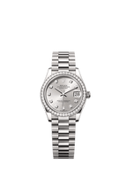 Rolex White Gold Datejust - 31mm - Silver Diamond Dial