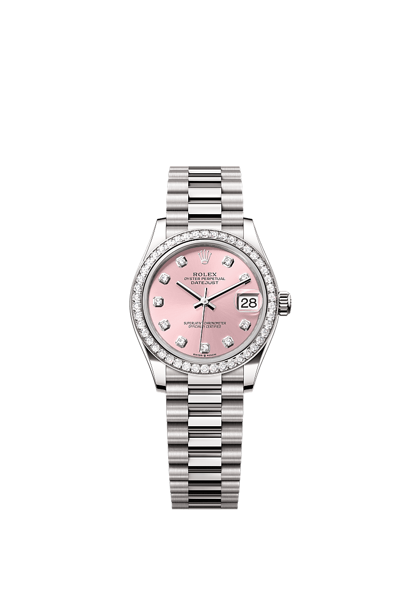 Rolex White Gold Datejust - 31mm - Pink Diamond Dial - President