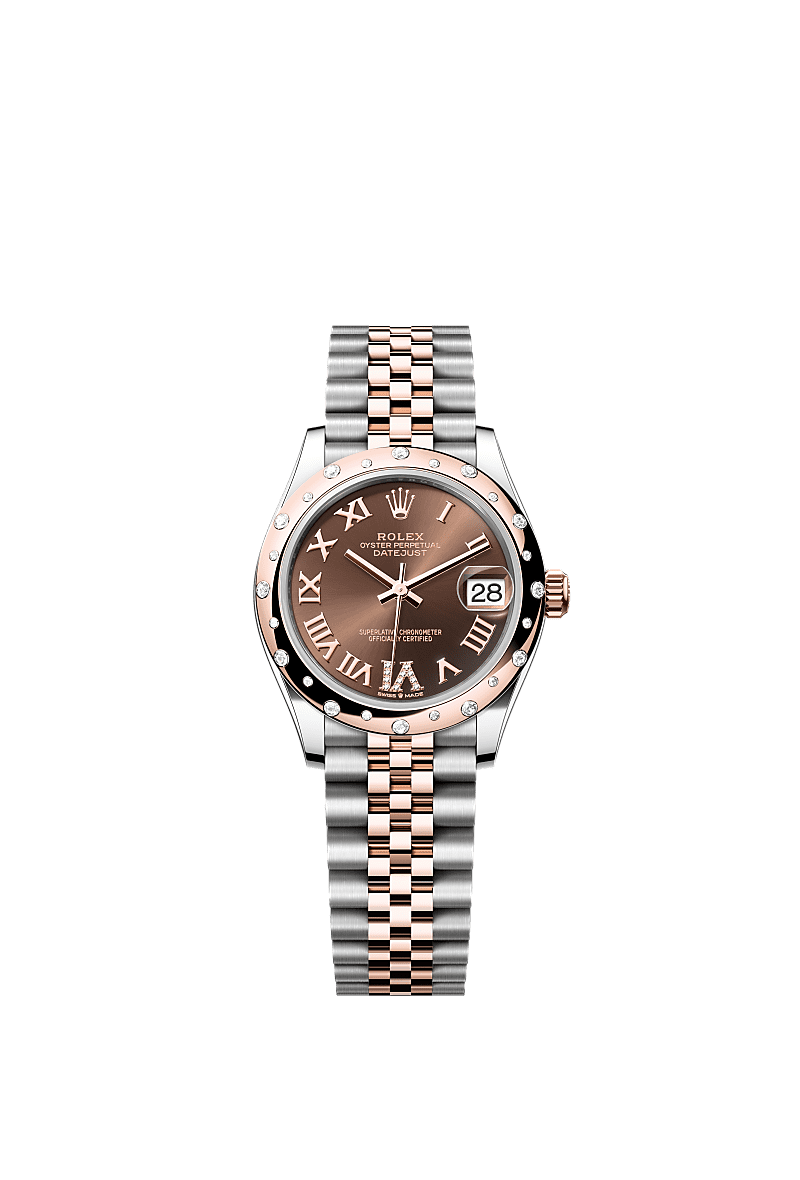 Rolex Two-Tone (RG/SS) Datejust - 31mm - Chocolate Diamond Dial - Jubilee